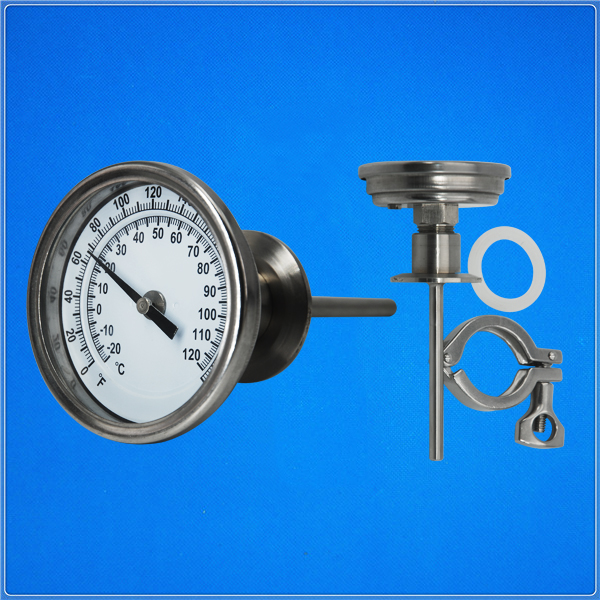 Sanitary bimetal thermometer